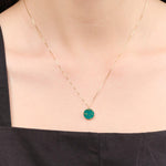 Young In The Mountains Jewelry Necklaces Circ Necklace in Kingman Gold Green Turquoise 14K Yellow Gold / 18" Chain