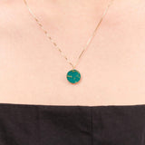 Young In The Mountains Jewelry Necklaces Circ Necklace in Kingman Gold Green Turquoise 14K Yellow Gold / 18" Chain