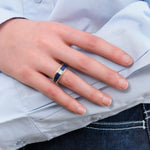 Young In The Mountains Jewelry Rings Colorado Band Ring in Colorado Lapis Lazuli 14K Yellow Gold / 6.5