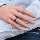 Young In The Mountains Jewelry Rings Colorado Band Ring in Colorado Lapis Lazuli 14K Yellow Gold / 6.5