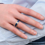Young In The Mountains Jewelry Rings Colorado Band Ring in Colorado Lapis Lazuli 14K Yellow Gold / 6.5