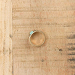 Young In The Mountains Jewelry Rings Feronia Inlay Band Ring in Broken Arrow Turquoise 14K Yellow Gold / 6.75