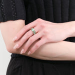 Young In The Mountains Jewelry Rings Feronia Inlay Band Ring in Broken Arrow Turquoise 14K Yellow Gold / 6.75