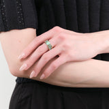 Young In The Mountains Jewelry Rings Feronia Inlay Band Ring in Broken Arrow Turquoise 14K Yellow Gold / 6.75