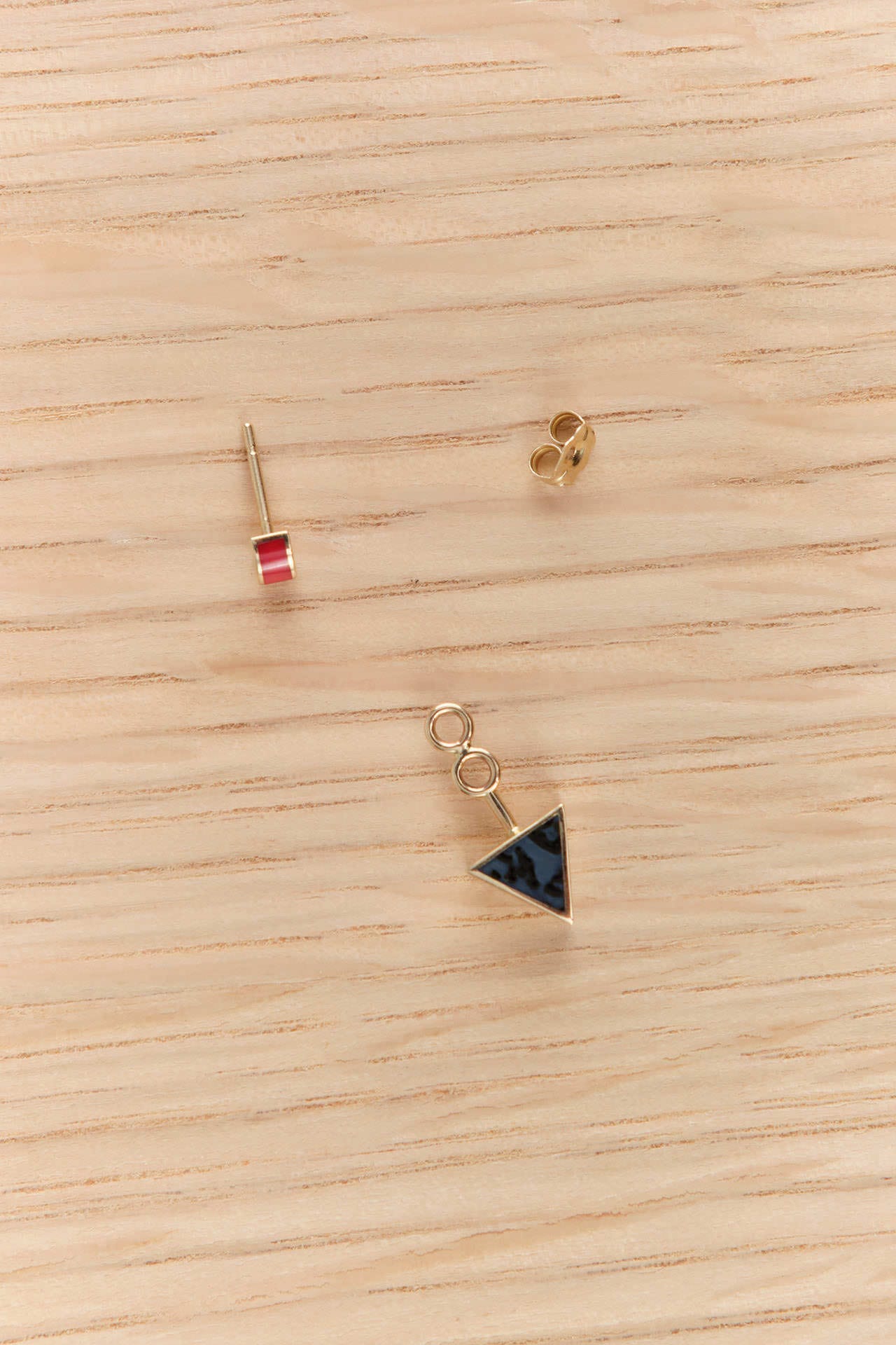 Young In The Mountains Jewelry Earrings Giza Ear Jackets Black Dinosaur Bone and Rosarita / Pair