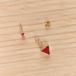 Young In The Mountains Jewelry Earrings Giza Ear Jackets Black Dinosaur Bone and Rosarita / Pair