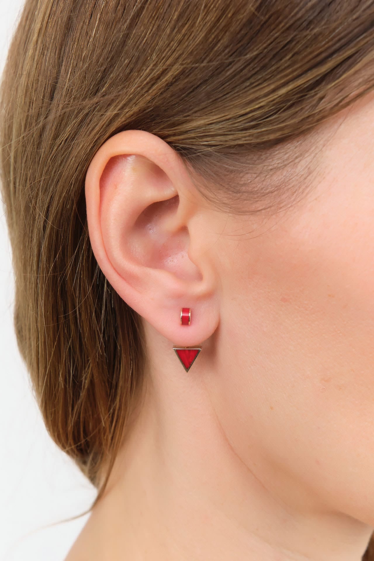 Young In The Mountains Jewelry Earrings Giza Ear Jackets Black Dinosaur Bone and Rosarita / Pair