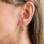 Young In The Mountains Jewelry Earrings Giza Hoop Earrings in Reversible Variscite and Turquoise 14K Yellow Gold / Pair