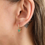 Young In The Mountains Jewelry Earrings Giza Hoop Earrings in Reversible Variscite and Turquoise 14K Yellow Gold / Pair