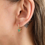 Young In The Mountains Jewelry Earrings Giza Hoop Earrings in Reversible Variscite and Turquoise 14K Yellow Gold / Pair