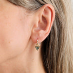 Young In The Mountains Jewelry Earrings Giza Hoop Earrings in Reversible Variscite and Turquoise 14K Yellow Gold / Pair