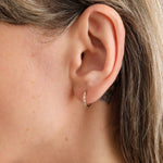 Young In The Mountains Jewelry Earrings Giza Hoop Earrings in Reversible Variscite and Turquoise 14K Yellow Gold / Pair