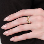 Large Arch Rioga Crown Ring in Gold and Diamonds by Young in The Mountains