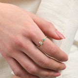 Young in the Mountains Morenci Turquoise Toi & Moi Ring