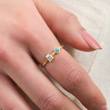 Young in the Mountains Morenci Turquoise Toi & Moi Ring