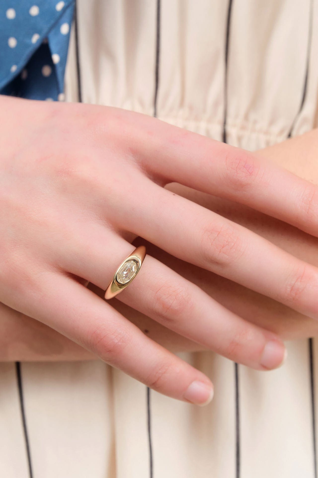 Young In The Mountains Jewelry Rings Okkekant Solitaire Diamond Ring 14K Yellow Gold / 6.5
