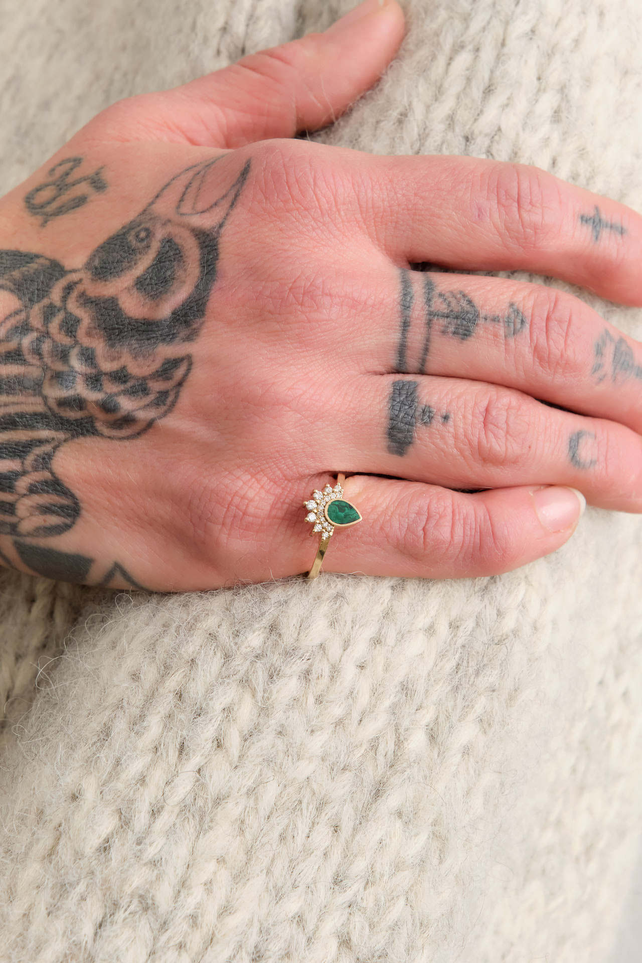 Young In The Mountains Jewelry Rings Reika Ring in Arizona Malachite 14K Yellow Gold / 7