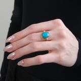 Young in the Mountains Reina Ring with Kingman Pyrite Turquoise