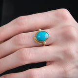 Young in the Mountains Reina Ring with Kingman Pyrite Turquoise