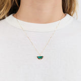 Young In The Mountains Jewelry Necklaces Rising Sol Necklace White Diamond and Turquoise / 18" Chain