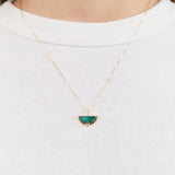 Young In The Mountains Jewelry Necklaces Rising Sol Necklace White Diamond and Turquoise / 18" Chain