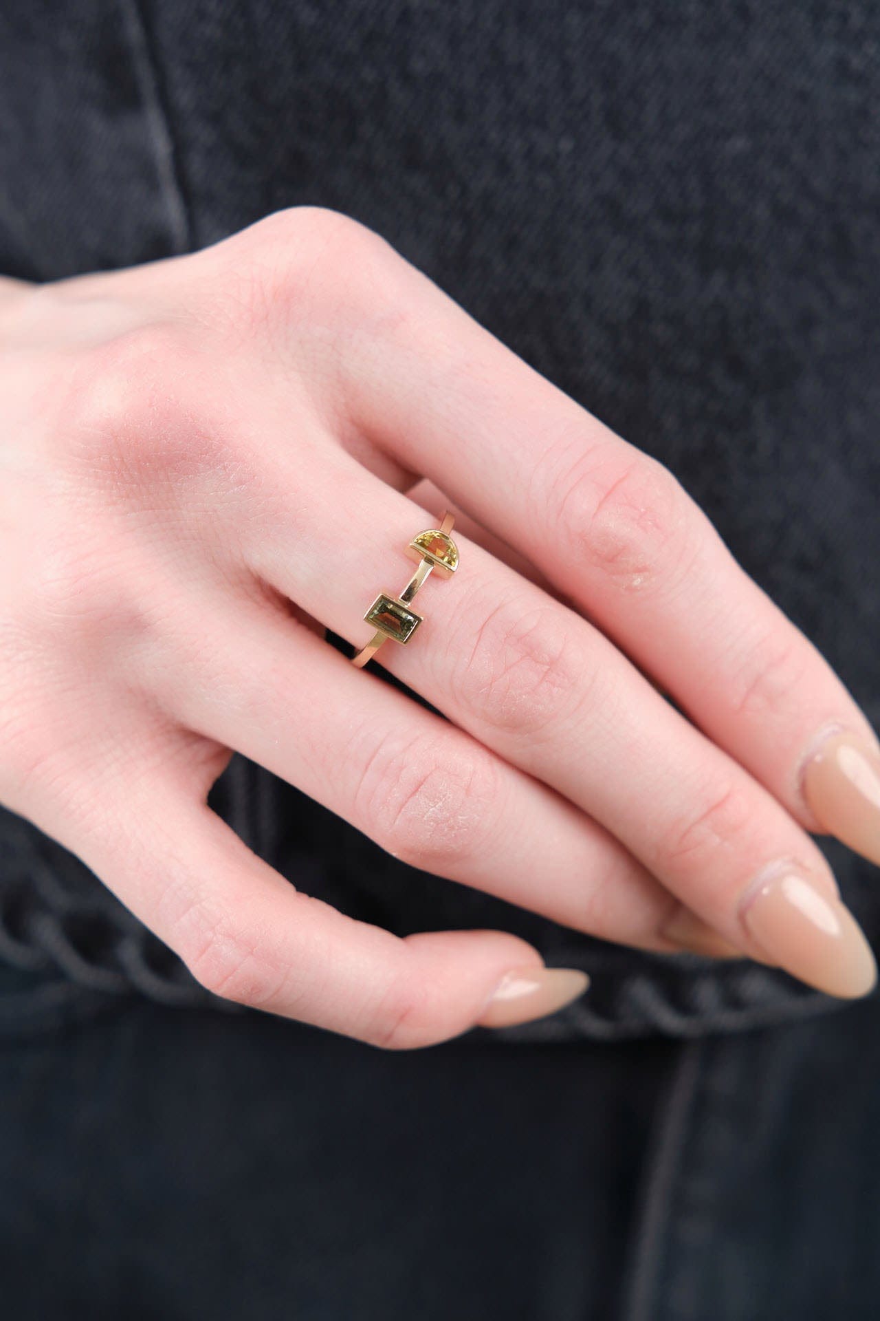 Young In The Mountains Jewelry Rings Half Moon Toi Et Moi Ring Montana Sapphire / 7