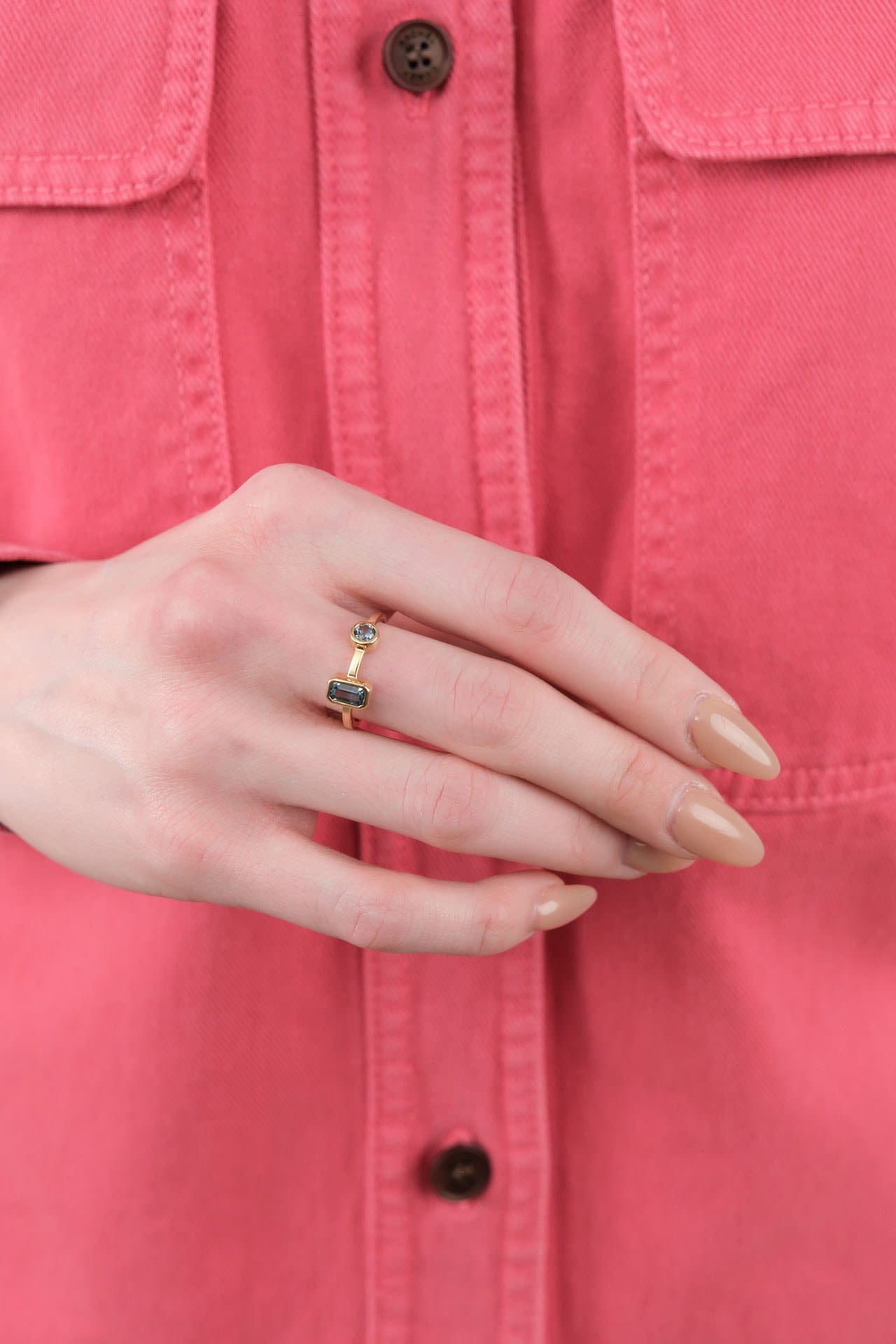 Young In The Mountains Jewelry Rings Round Toi Et Moi Ring Montana Sapphire / 7