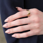 Young in The Mountains Serrated Aura Ring in 14K Yellow Gold 