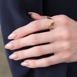 Young in The Mountains Serrated Aura Ring in 14K Yellow Gold 