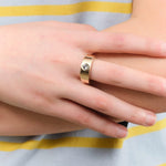 Young In The Mountains Jewelry Rings Shield Protection Ring in Montana Sapphire 14K Yellow Gold / 9