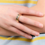 Young In The Mountains Jewelry Rings Shield Protection Ring in Montana Sapphire 14K Yellow Gold / 9