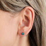 Young In The Mountains Jewelry Earrings Shobu Earrings in Chrysocolla 14K Yellow Gold / Pair