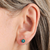 Young In The Mountains Jewelry Earrings Shobu Earrings in Chrysocolla 14K Yellow Gold / Pair