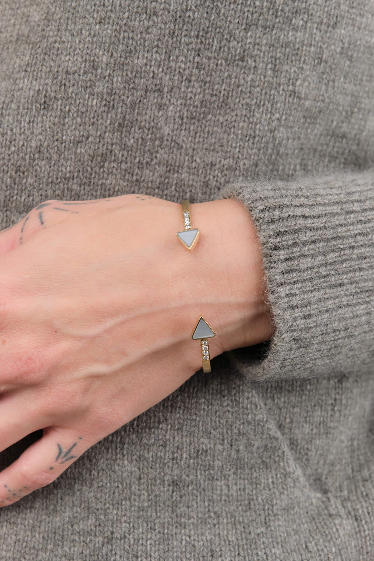 Young In The Mountains Jewelry Bracelets Tesoro Bracelet White Diamond and Mother of Pearl
