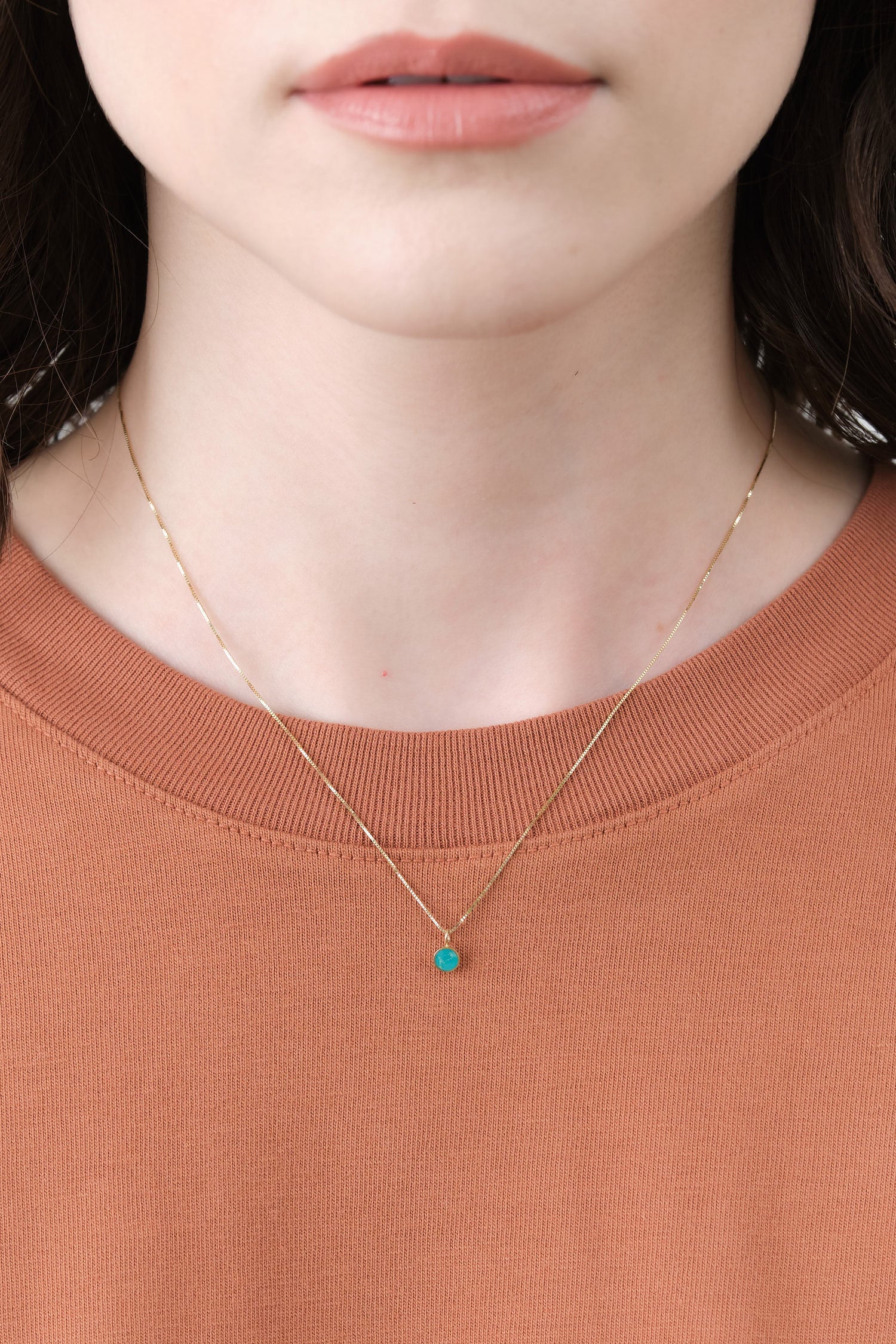 Young in the Mountains Vattam Chrysocolla Necklace in Turquoise and Gold  