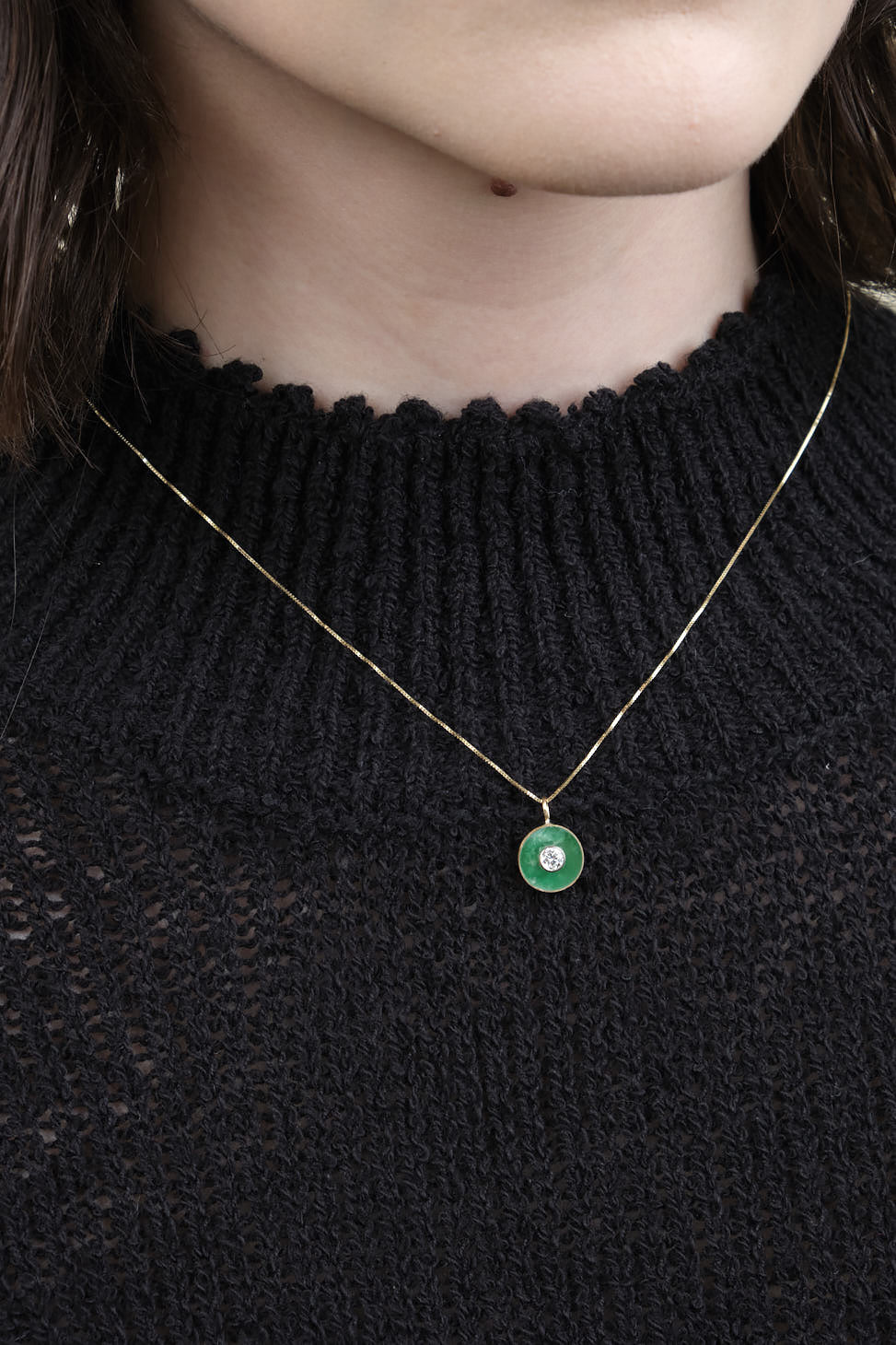 Cerclen Necklace in Kingman Gold Green Turquoise
