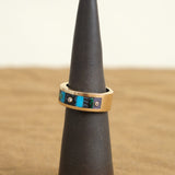 Diamonds and Turquoise and Multi Stone Composition #1 Inlay Ring by Young in the Mountains 