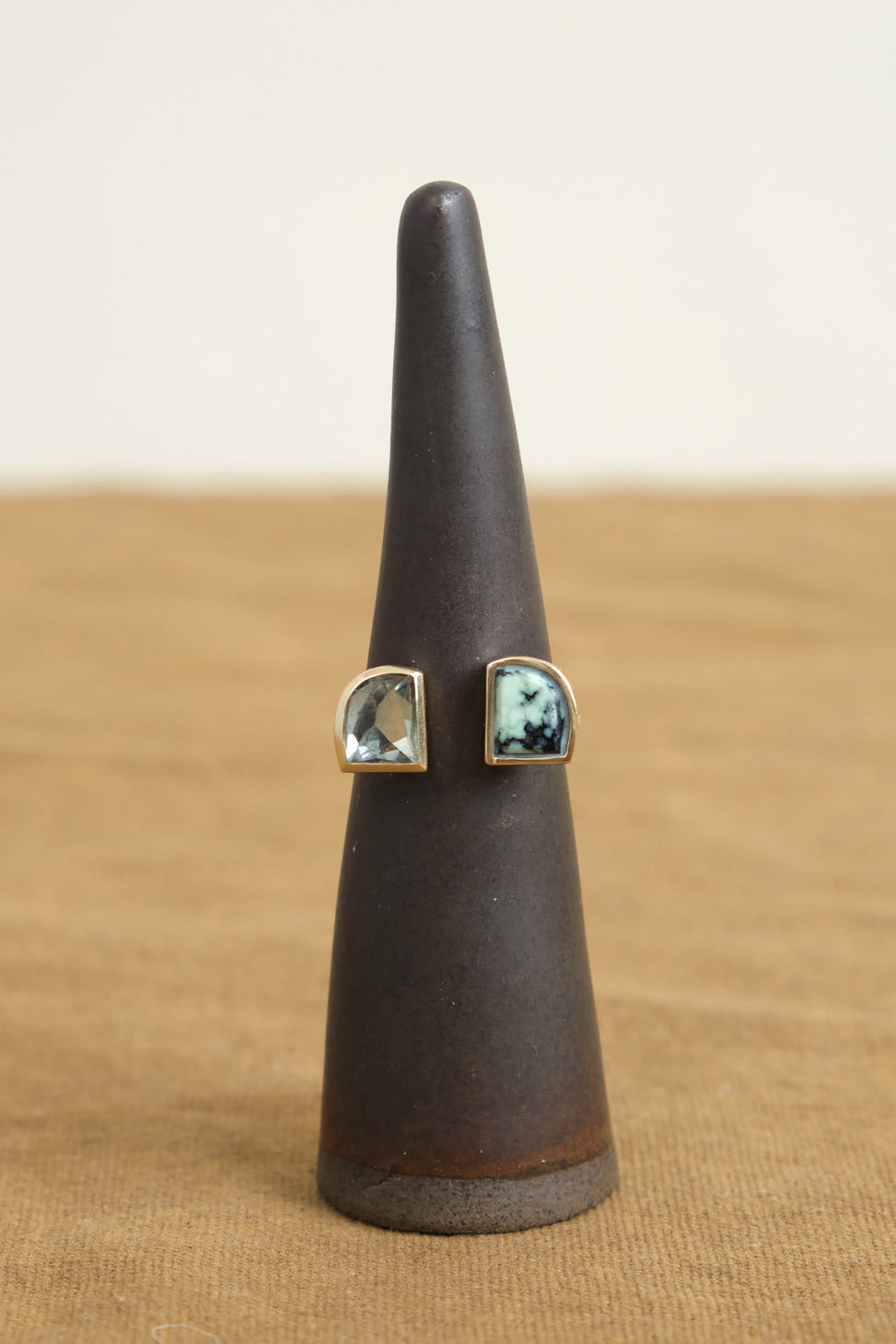 Front of Peili Ring in Sapphire and Variscite