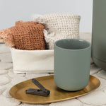 Zone Denmark UME Tooth Brush Mug in Olive Green Black White Eucalyptus and Taupe