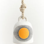 MQuan Art Ceramics Medium Round Thrown Bell: New Eye Marigold New Eye: Marigold / 7.5" x 5.25"