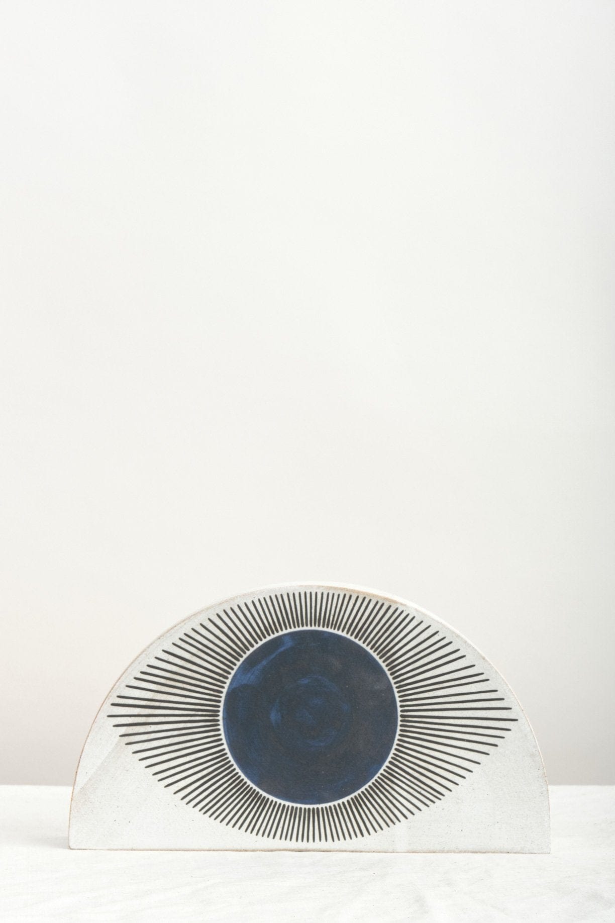 MQuan Art Ceramics Large Half in New Eye Indigo New Eye Indigo / 12.75" L X 7" H X 1.75" W