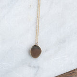 WWAKE Jewelry Necklaces Large Disc Necklace with Diamond Diamond / 18" Chain