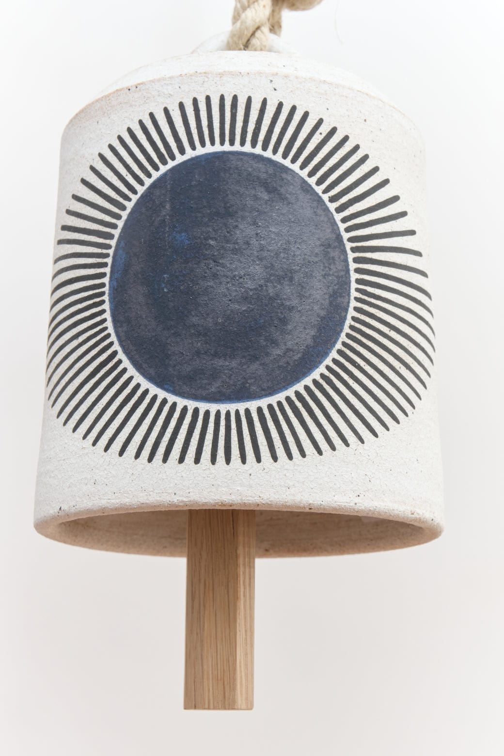 MQuan Art Ceramics Medium Wide Thrown Bell: New Eye Indigo New Eye: Indigo / 7" x 5.5"