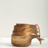 Be Home Home Kitchen Utensils Measuring Cups with Handle Teak