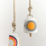 MQuan Art Ceramics Medium Round Thrown Bell: New Eye Marigold New Eye: Marigold / 7.5" x 5.25"