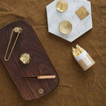 Daiyo Home Candle Holders Square Plate Brass Candle Stand Hammered Brass / 1.75" L X 1.75" W X 1" H