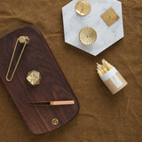 Daiyo Home Candle Holders Square Plate Brass Candle Stand Hammered Brass / 1.75" L X 1.75" W X 1" H