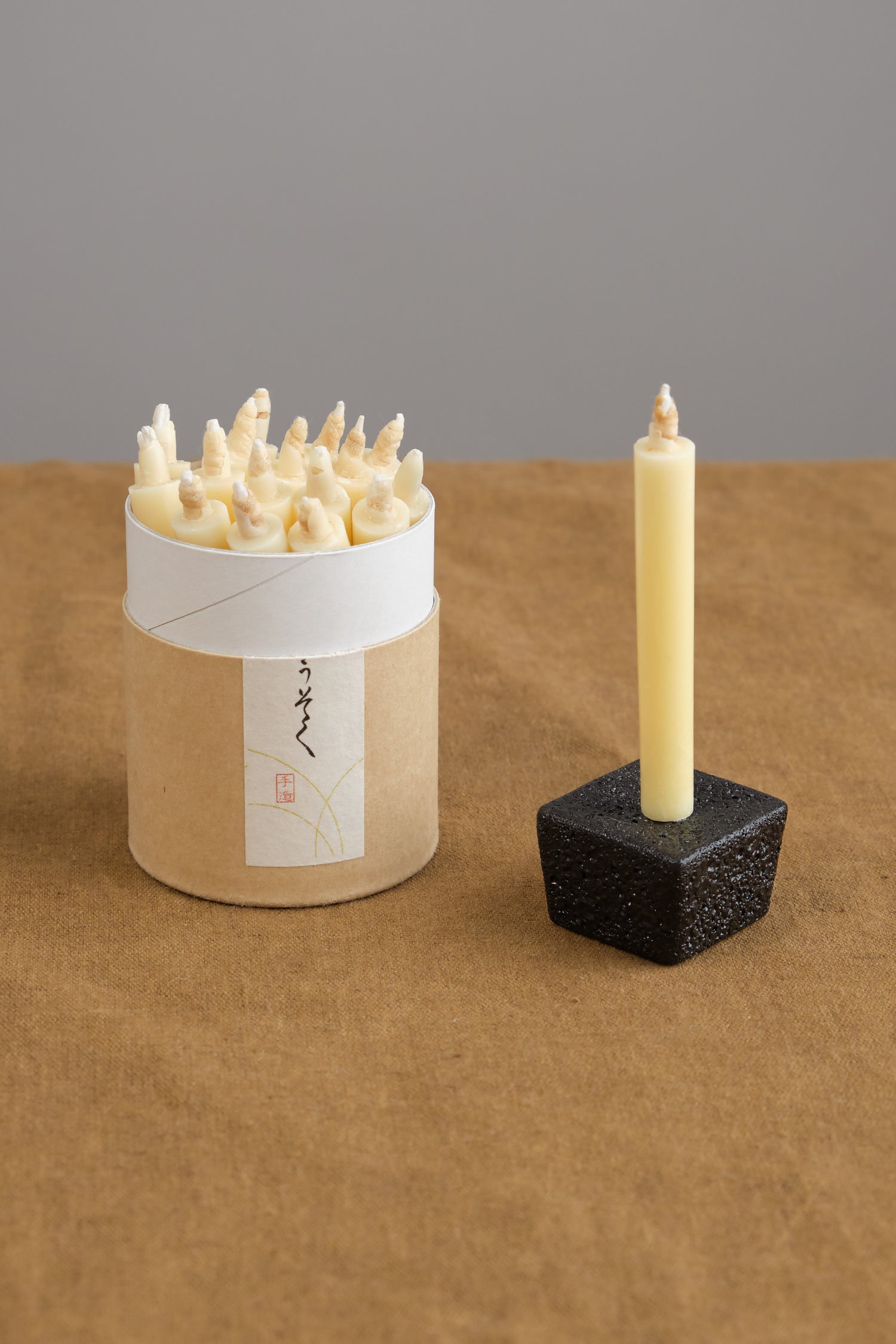 Rice Wax Candle Gift Box open