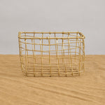 Rectangle Brass Basket Fog Linen Work 