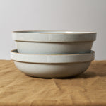 Medium Round Bowl in Gloss Gray stacked